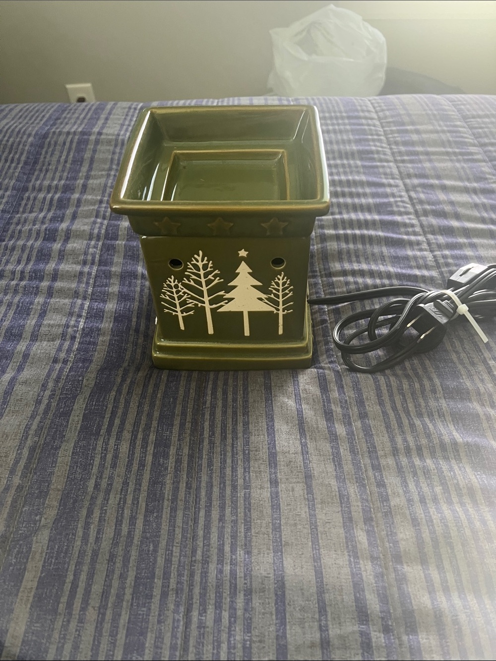 Olive Green Ceramic Tree Wax Melt Warmer